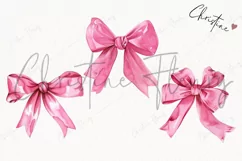 Watercolor Pink Coquette Bows PNG | Coquette PNG Product Image 3