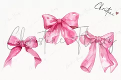 Watercolor Pink Coquette Bows PNG | Coquette PNG Product Image 3