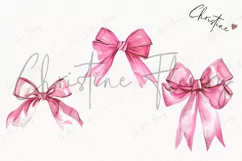 Watercolor Pink Coquette Bows PNG | Coquette PNG Product Image 3