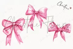 Watercolor Pink Coquette Bows PNG | Coquette PNG Product Image 3