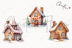 Watercolor Gingerbread Cookie House Clipart | Christmas PNG Product Image 3