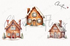 Watercolor Gingerbread House Cookie Clipart | Christmas PNG Product Image 3