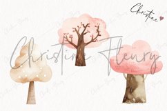 Watercolor Pink Trees | Camping PNG Product Image 3