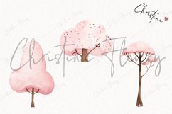 Watercolor Pink Trees | Camping PNG Product Image 3