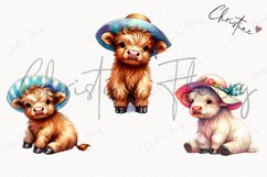 Sun Hat Highland Cows PNG | Summer PNG Product Image 3