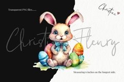 Watercolor Colorful Easter Bunnies Clipart | Easter PNG Product Image 3
