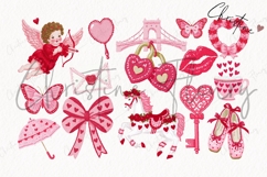 Coquette Pink Valentine Clipart Bundle - 92 Elements Product Image 5