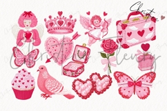 Coquette Pink Valentine Clipart Bundle - 92 Elements Product Image 7