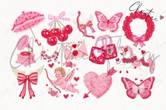 Coquette Pink Valentine Clipart Bundle - 92 Elements Product Image 8