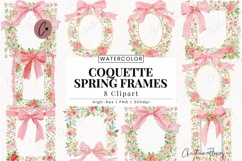 Coquette Spring Frame Clipart Bundle Product Image 1