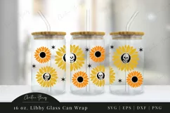 Creepy Sunflowers SVG - 16oz Beer Glass Can Wrap Product Image 2