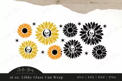 Creepy Sunflowers SVG - 16oz Beer Glass Can Wrap Product Image 3