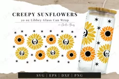 Creepy Sunflowers SVG - 20oz Beer Glass Can Wrap Product Image 1