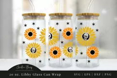 Creepy Sunflowers SVG - 20oz Beer Glass Can Wrap Product Image 2