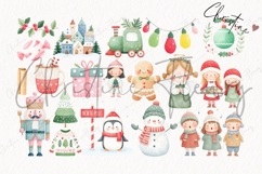 Cute Christmas Clipart Bundle - 143 Elements Product Image 9