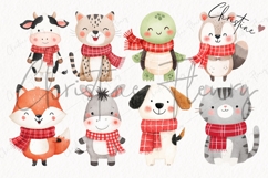 Fall Animals With Scarf Clipart Bundle | Fall Png Product Image 4