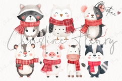 Fall Animals With Scarf Clipart Bundle | Fall Png Product Image 5
