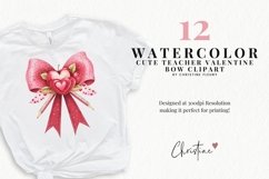 Cute teacher Valentine Bows Clipart | Valentines PNG Product Image 2