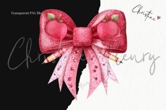 Cute teacher Valentine Bows Clipart | Valentines PNG Product Image 3