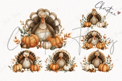 Thanksgiving Cute Turkey Clipart Bundle Product Image 4