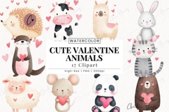 Cute Valentine Animals Clipart Bundle Product Image 1