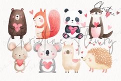 Cute Valentine Animals Clipart Bundle Product Image 4