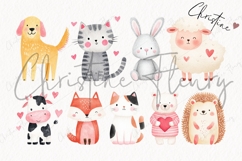 Cute Valentine Animals Clipart Bundle Product Image 5