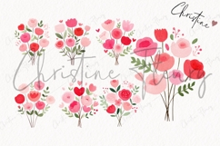 Cute Valentine Flowers Clipart Bundle Product Image 4