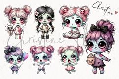 Cute Zombies Clipart Bundle | Halloween PNG Product Image 4