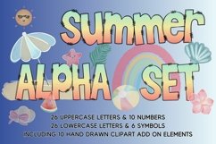 Summer Alpha Set PNG's &amp; 10 Cliparts Elements Product Image 1