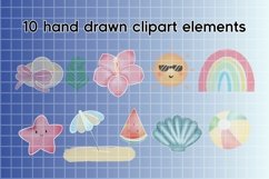Summer Alpha Set PNG's &amp; 10 Cliparts Elements Product Image 5