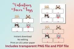 8 Valentine's Cat Favor Tags Product Image 3