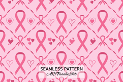 Breast Cancer Awareness Digital Paper | Pink Ribbon Pattern Product Image 1