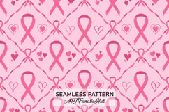 Breast Cancer Awareness Digital Paper | Pink Ribbon Pattern Product Image 1