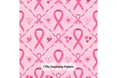 Breast Cancer Awareness Digital Paper | Pink Ribbon Pattern Product Image 2