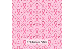 Breast Cancer Awareness Digital Paper | Pink Ribbon Pattern Product Image 3