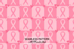 Breast Cancer Awareness Digital Paper | Pink Ribbon Pattern Product Image 1