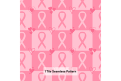 Breast Cancer Awareness Digital Paper | Pink Ribbon Pattern Product Image 2