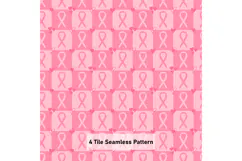 Breast Cancer Awareness Digital Paper | Pink Ribbon Pattern Product Image 3