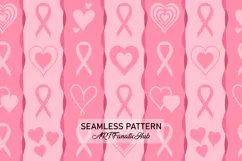 Breast Cancer Awareness Digital Paper | Pink Ribbon Pattern Product Image 1