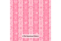 Breast Cancer Awareness Digital Paper | Pink Ribbon Pattern Product Image 3