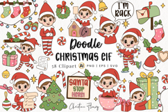 58 Doodle Christmas Elf Clipart Bundle - PNG | SVG | EPS Product Image 1