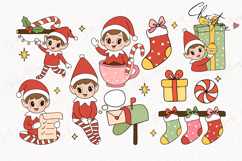 58 Doodle Christmas Elf Clipart Bundle - PNG | SVG | EPS Product Image 5