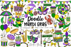 56 Doodle Mardi Gras Clipart Bundle - PNG | SVG | EPS Product Image 1
