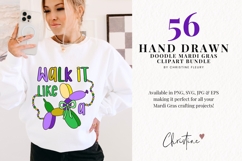 56 Doodle Mardi Gras Clipart Bundle - PNG | SVG | EPS Product Image 2