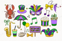 56 Doodle Mardi Gras Clipart Bundle - PNG | SVG | EPS Product Image 5