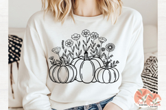 Floral Pumpkins in pumpkin patch svg, fall farmhouse pumpkin Product Image 4