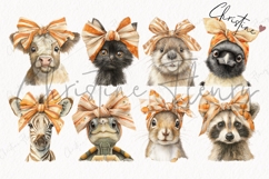Fall Animals With Bows Clipart Bundle - 23 Elements Product Image 5