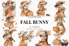 Fall Bunny Clipart Bundle Product Image 1