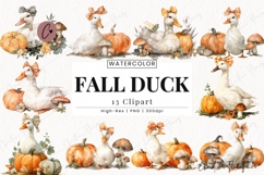 Fall Duck Clipart Bundle - 13 Elements Product Image 1